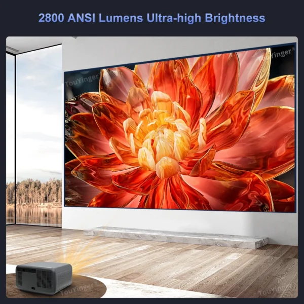 Touyinger Q12W pro 2800ANSI Full HD 4K Tela Dupla Wifi Bluetooth Projetor de Home Theater Inteligente - Imagem 4