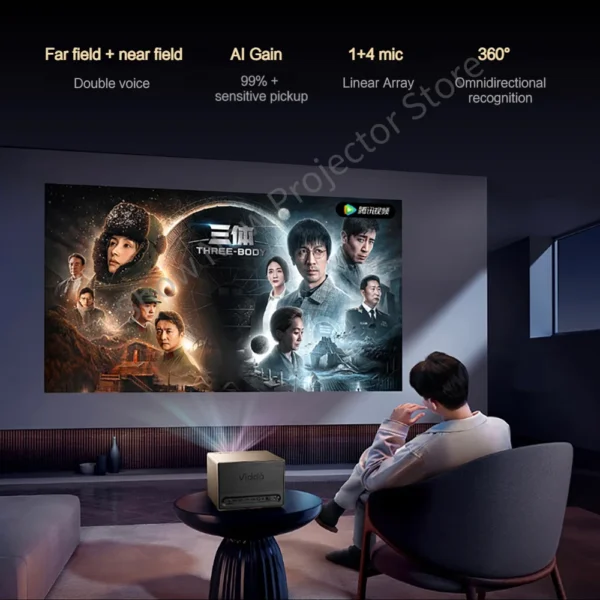Vidda 4K projetor laser de três cores TV HDR 3840x2160 Projetor de vídeo para cinema em casa - Imagem 4