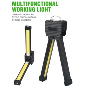 Lâmpada de ginástica para posar, escurecimento de 7a engrenagem, lanterna LED magnética portátil com gancho de suspensão, luz de trabalho recarregável USB portátil