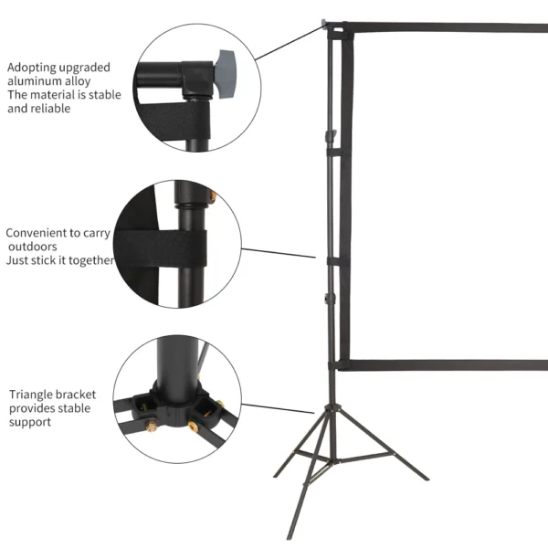 150 Polegada 4:3 portátil dobrável tela de filme hd vinco-resistente indoor ao ar livre tela do projetor para home theater escritório eletrônica - Imagem 4