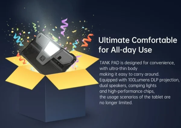 8849 TANK Pad 5G Tablet robusto Dimensidade 8200 120Hz 10,95 polegadas 100 lúmens Projetor DLP 121000mAh Bateria 16GB + 512GB 66W Mesa - Imagem 3