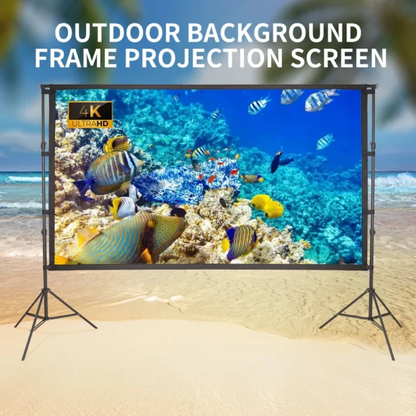 150 Polegada 4:3 portátil dobrável tela de filme hd vinco-resistente indoor ao ar livre tela do projetor para home theater escritório eletrônica - Imagem 2