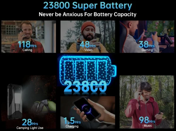 Telemóveis Smartphone 5G robusto, 8849 Tank 3 Pro, 6,79 "FHD + 120Hz, Projetor 100 Lumens, 32GB, 36GB + 512GB, 23800mAh, 120W - Imagem 3