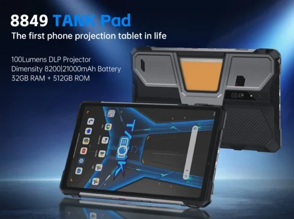 8849 TANK Pad 5G Tablet robusto Dimensidade 8200 120Hz 10,95 polegadas 100 lúmens Projetor DLP 121000mAh Bateria 16GB + 512GB 66W Mesa - Imagem 7
