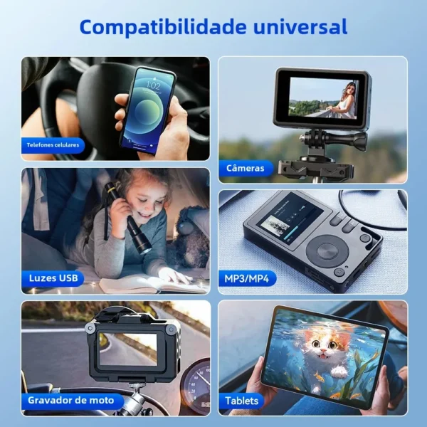 Carregador universal para moto usb 48w qc3.0 pd adaptador de alimentação à prova d'água água guiador montado suporte câmera carregador telefone - Imagem 2