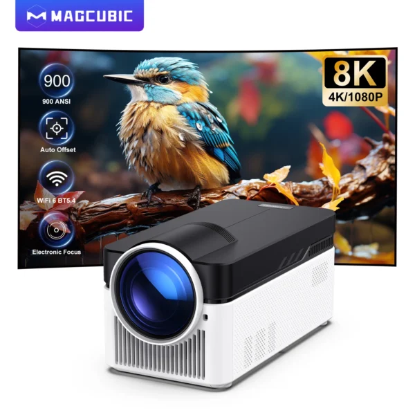 Magcubic 900ansi curto lance novo projetor hy450 ultra com deslocamento automático 1080p 8k foco elétrico wifi6 bt5.4 allwinner h716 voz - Imagem 2