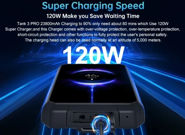 Telemóveis Smartphone 5G robusto, 8849 Tank 3 Pro, 6,79 "FHD + 120Hz, Projetor 100 Lumens, 32GB, 36GB + 512GB, 23800mAh, 120W - Imagem 7