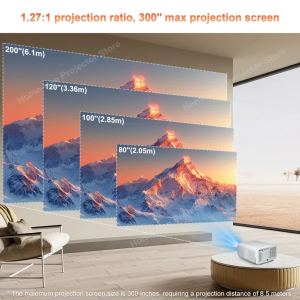 Projetor FlixTone D9W Ultra 3000 ANSI Full HD 1080P Projetor para filmes Android WiFi 6 Projetor de feixe de home theater para vídeo ao ar livre projetores no brasil - Imagem 6