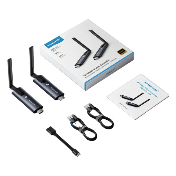 Lemorele 5G 200M Transmissor e Receptor HDMI Sem Fio Reunião Transmissor Bluetooth Áudio para Laptop TV Projetor Monitor Veio - Imagem 2