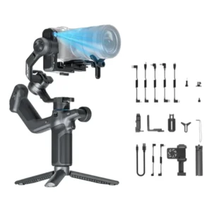 FeiyuTech SCORP Mini 3 Kit – Gimbal 3‑Eixos All‑in‑One com AI Tracking, Clip Refrigerado para Smartphone, Tela OLED Touch 1,3″, Bateria 14 h, Suporta até 2 kg – Compatível com Sony, Canon, GoPro, Nikon e smartphones