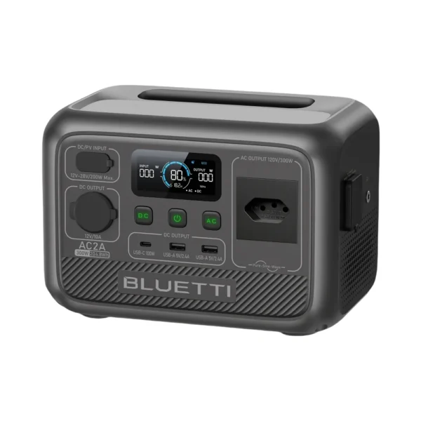 Estação de energia portátil BLUETTI AC2A 300W 204Wh LiFePO4 Bateria UPS ininterrupta em 20 ms 5 anos de garantia - Imagem 5