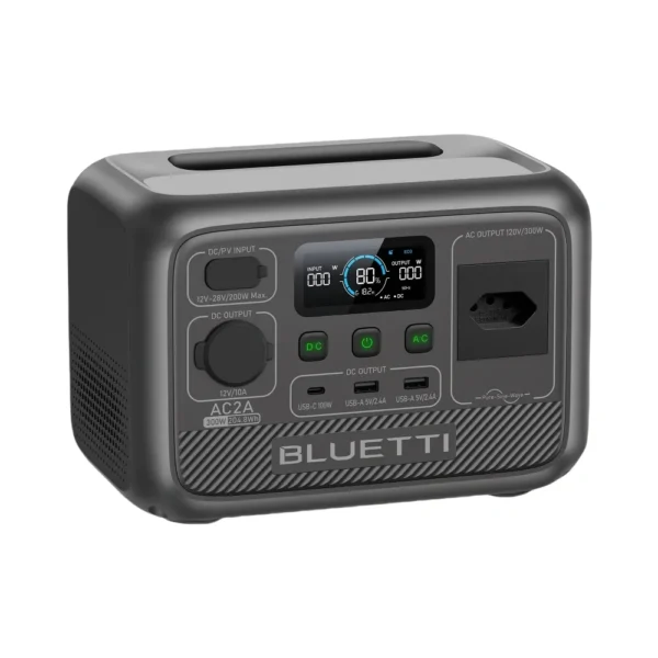 Estação de energia portátil BLUETTI AC2A 300W 204Wh LiFePO4 Bateria UPS ininterrupta em 20 ms 5 anos de garantia - Imagem 4