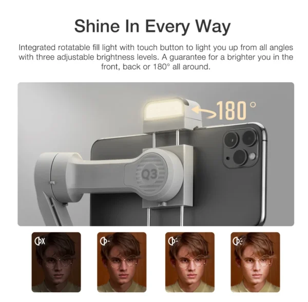 Do brasil sem taxa Zhiyun SMOOTH Q3 suporte estabilizador portátil para celular, tripé, 3 eixos, compatível com iphone e android, oficial - Imagem 2