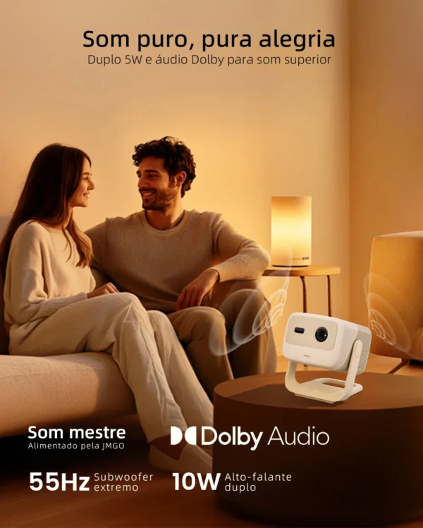 Jmgo N1S NANO projetor portátil de longo alcance com led 1080p fhd google tv 460 iso lm foco automático para home theater/exterior - Imagem 4