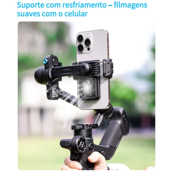 FeiyuTech SCORP Mini 3 Kit – Gimbal 3‑Eixos All‑in‑One com AI Tracking, Clip Refrigerado para Smartphone, Tela OLED Touch 1,3″, Bateria 14 h, Suporta até 2 kg – Compatível com Sony, Canon, GoPro, Nikon e smartphones - Imagem 5