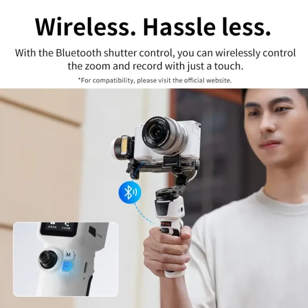 Zhiyun guindaste m3s estabilizador gimbal de câmera portátil de 3 eixos controle de obturador bluetooth para câmeras sony canon nikon telefone - Imagem 4