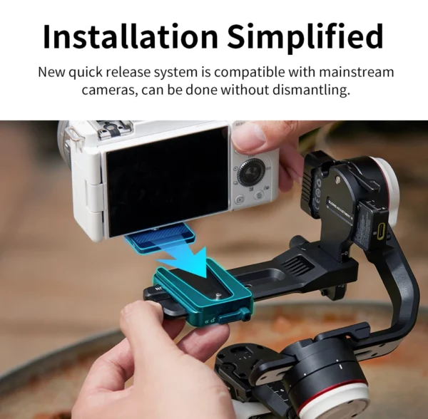 Zhiyun guindaste m3s guindaste m3 s câmera de 3 eixos estabilizador gimbal portátil com luz de preenchimento liberação rápida para câmeras sem espelho telefone - Imagem 4