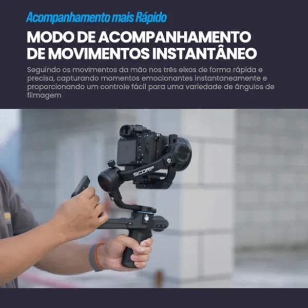 SCORP-C câmera de ação de 3 eixos portátil cardan estabilizador alça para câmera dslr sony/canon com pólo tripé ak2000s atualização - Imagem 6