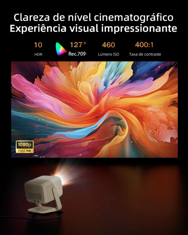 Jmgo N1S NANO projetor portátil de longo alcance com led 1080p fhd google tv 460 iso lm foco automático para home theater/exterior - Imagem 2